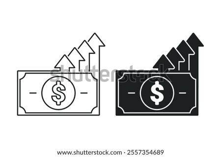 Money increase icon. Illustration vector