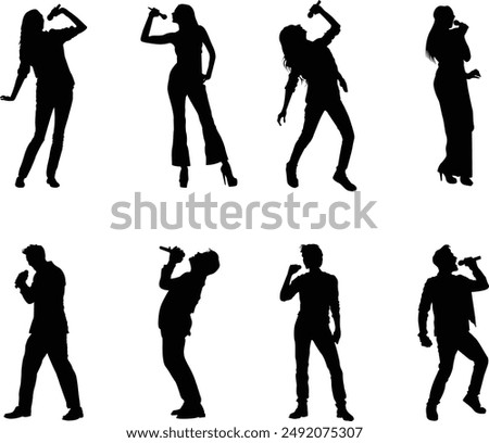 A silhouette collection of singers 