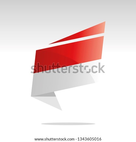 Monaco flag New abstract origami logo icon button label vector