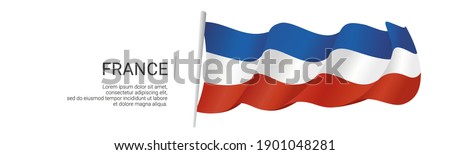 France French wavy flag on white isolated background vector