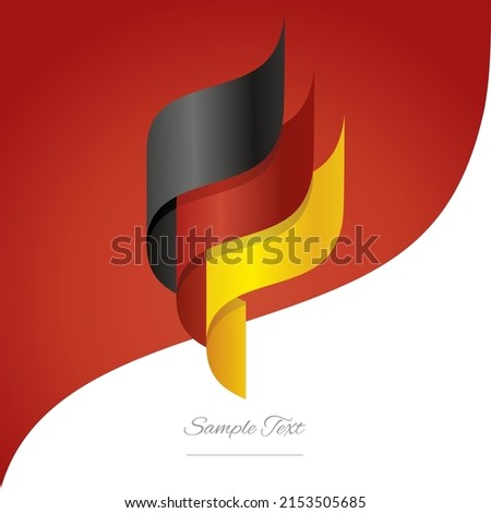 Abstract Germany 3D wavy flag black red yellow modern ribbon strip logo icon abstract background vector