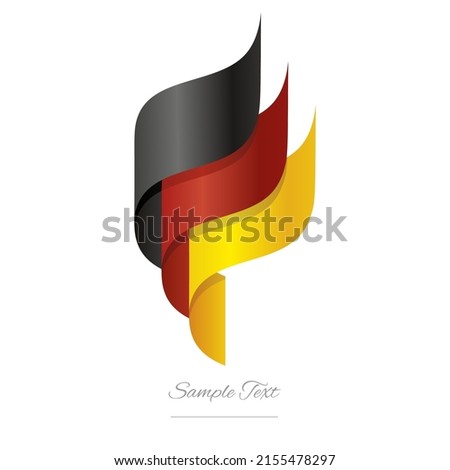 Germany abstract 3D wavy flag black red yellow modern German ribbon torch flame strip logo icon vector