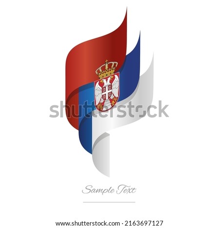 Serbia abstract 3D wavy flag red blue white modern Serbian ribbon torch flame strip logo icon vector