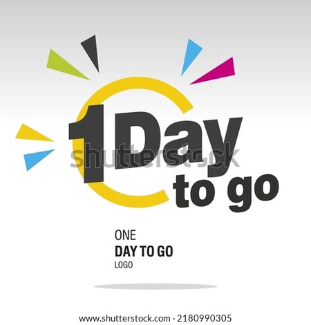 1 countdown left day logo icon, count time sale, one day left colorful vector illustration