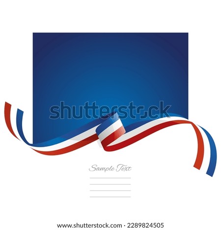 France flag vector. World flags and ribbons. French flag ribbon on abstract color background