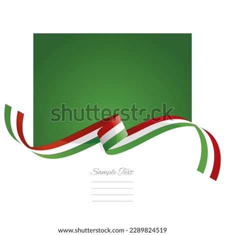 Hungary flag vector. World flags and ribbons. Hungarian flag ribbon on abstract color background