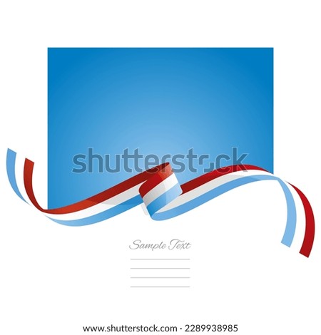 Luxembourg flag vector. World flags and ribbons. Luxembourger flag ribbon on abstract color background