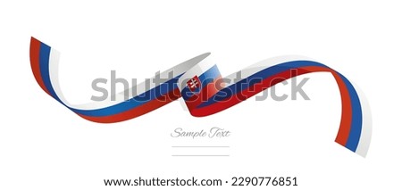 Slovak flag ribbon vector illustration. Slovakia flag ribbon on abstract isolated on white color background