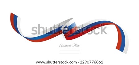 Slovenian flag ribbon vector illustration. Slovenia flag ribbon on abstract isolated on white color background