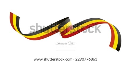 Belgian flag ribbon vector illustration. Belgium flag ribbon on abstract isolated on white color background