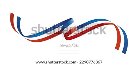 French flag ribbon vector illustration. France flag ribbon on abstract isolated on white color background