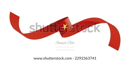 Vietnamese flag ribbon vector illustration. Vietnam flag ribbon on abstract isolated on white color background
