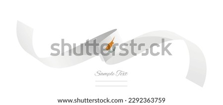 Cypriot flag ribbon vector illustration. Cyprus flag ribbon on abstract isolated on white color background