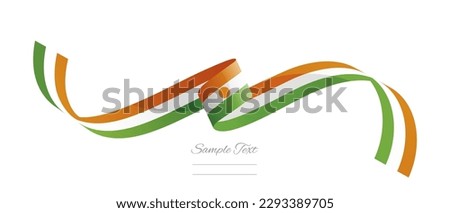 Nigerien flag ribbon vector illustration. Niger flag ribbon on abstract isolated on white color background