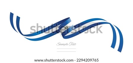 Salvadoran flag ribbon vector illustration. El Salvador flag ribbon on abstract isolated on white color background