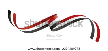 Yemeni flag ribbon vector illustration. Yemen flag ribbon on abstract isolated on white color background