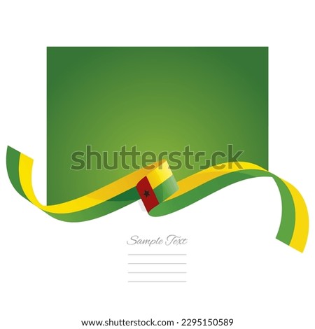 Guinea Bissau flag vector. World flags and ribbons. Bissau Guinean flag ribbon on abstract color background