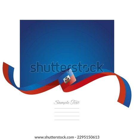 Haiti flag vector. World flags and ribbons. Haitian flag ribbon on abstract color background