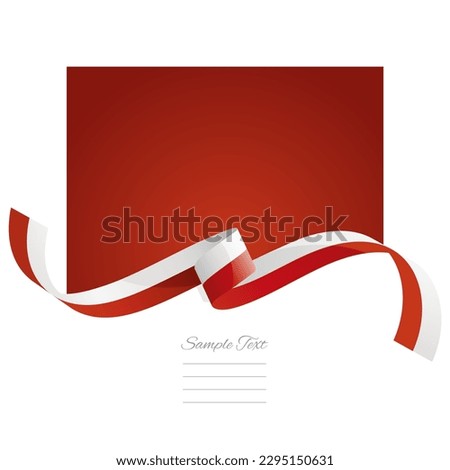 Poland flag vector. World flags and ribbons. Polish flag ribbon on abstract color background