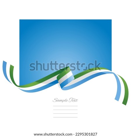 Sierra Leone flag vector. World flags and ribbons. Sierra Leonean flag ribbon on abstract color background