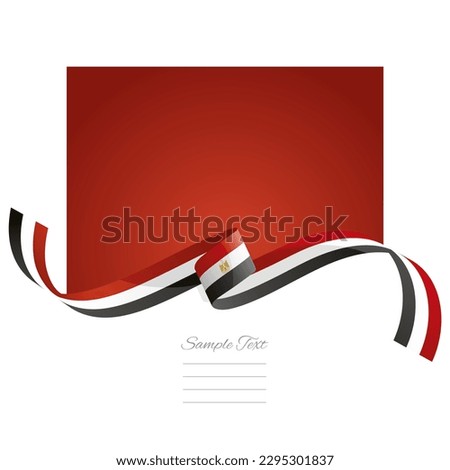 Egypt flag vector. World flags and ribbons. Egyptian flag ribbon on abstract color background
