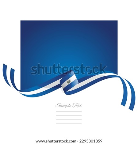 El Salvador flag vector. World flags and ribbons. Salvadoran flag ribbon on abstract color background