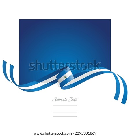 Nicaragua flag vector. World flags and ribbons. Nicaraguan flag ribbon on abstract color background
