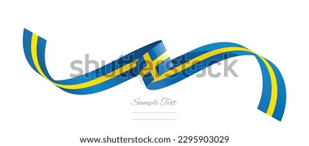Swedish flag ribbon vector illustration. Sweden flag ribbon on abstract isolated on white color background Foto stock © 