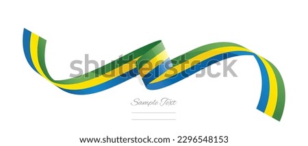 Gabonese flag ribbon vector illustration. Gabon flag ribbon on abstract isolated on white color background