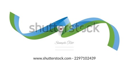 Djiboutian flag ribbon vector illustration. Djibouti flag ribbon on abstract isolated on white color background