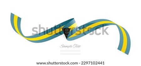 Bahamian flag ribbon vector illustration. Bahamas flag ribbon on abstract isolated on white color background