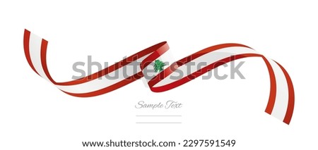 Lebanese flag ribbon vector illustration. Lebanon flag ribbon on abstract isolated on white color background