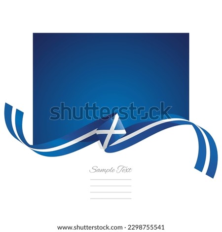 Scotland flag vector. World flags and ribbons. Scottish flag ribbon on abstract color background