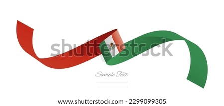 Mexico flag ribbon vector illustration. Mexico flag ribbon on abstract isolated on white color background