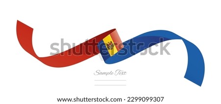 Moldova flag ribbon vector illustration. Moldova flag ribbon on abstract isolated on white color background