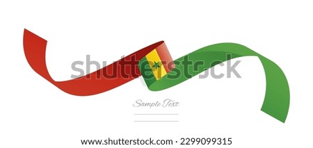 Senegal flag ribbon vector illustration. Senegal flag ribbon on abstract isolated on white color background