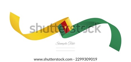 Cameroonian flag ribbon vector illustration. Cameroon flag ribbon on abstract isolated on white color background