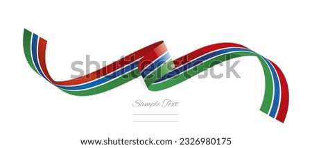 Gambian flag ribbon vector illustration. Gambia flag ribbon on abstract isolated on white color background