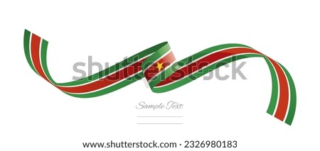 Surinamese flag ribbon vector illustration. Suriname flag ribbon on abstract isolated on white color background