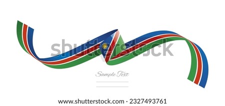 Namibian flag ribbon vector illustration. Namibia flag ribbon on abstract isolated on white color background