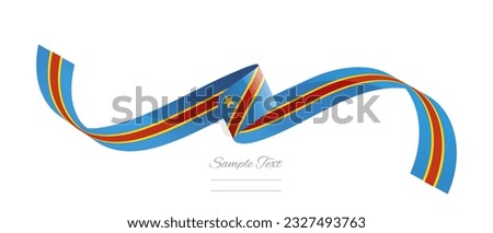 Congolese flag ribbon vector illustration. Democratic Republic of the Congo flag ribbon on abstract isolated on white color background