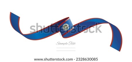 Belizean flag ribbon vector illustration. Belize flag ribbon on abstract isolated on white color background