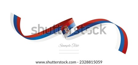 Serbian flag ribbon vector illustration. Serbia flag ribbon on abstract isolated on white color background