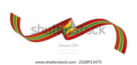 Grenadian flag ribbon vector illustration. Grenada flag ribbon on abstract isolated on white color background