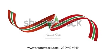 Burundian flag ribbon vector illustration. Burundi flag ribbon on abstract isolated on white color background