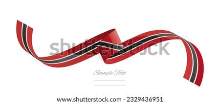 Trinidadian Tobagonian flag ribbon vector illustration. Trinidad and Tobago flag ribbon on abstract isolated on white color background