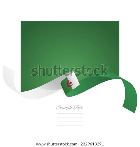 Algeria flag vector. World flags and ribbons. Algerian flag ribbon on abstract color background
