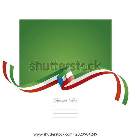 Equatorial Guinea flag vector. World flags and ribbons. Equatorial Guinean flag ribbon on abstract color background