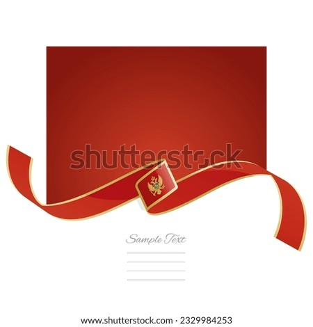 Montenegro flag vector. World flags and ribbons. Montenegrin flag ribbon on abstract color background