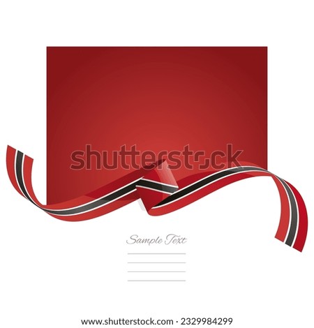 Trinidad and Tobago flag vector. World flags and ribbons. Trinidadian Tobagonian flag ribbon on abstract color background